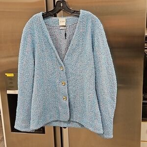 💕ST JOHN💕 Tweed Boucle Knit Suit Jacket Blazer ~ Lilac/Cornflower 12 NWOT